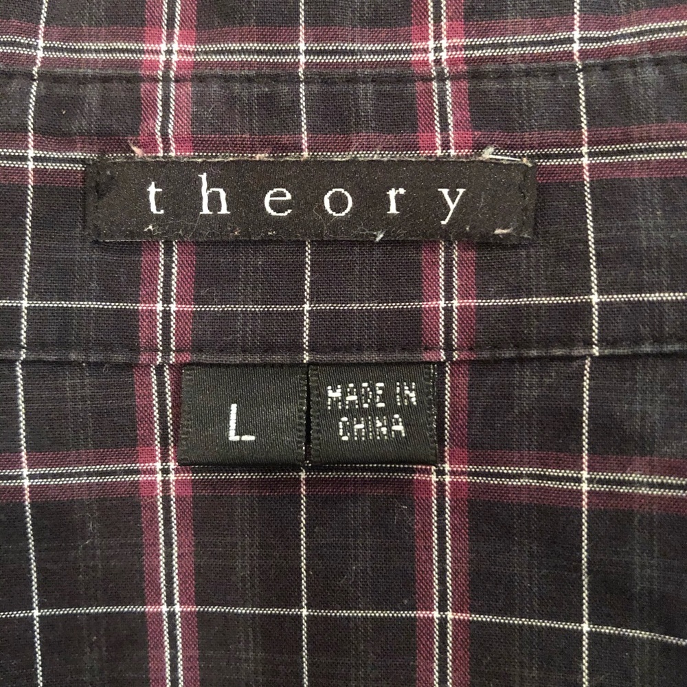 Theory Ruffle Button Up Shirt | Size Large - Picture 7 of 10
